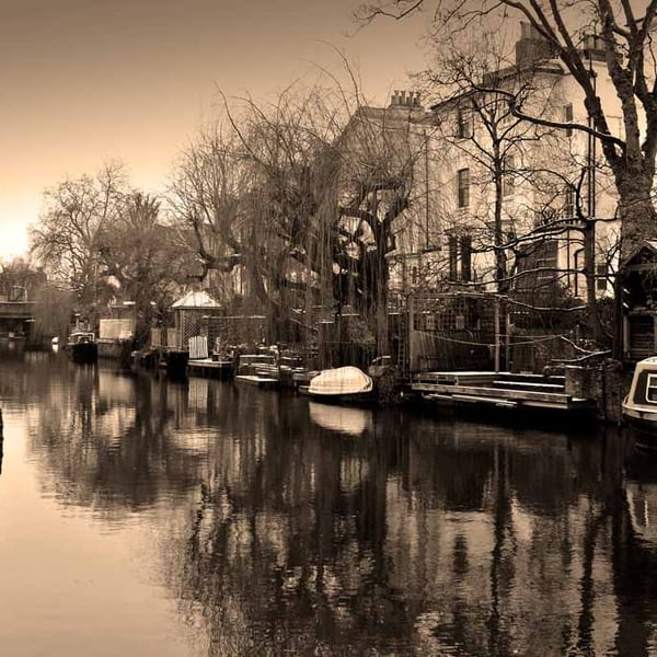 Narrow Boats Regent's Canal Camden London UK Photograph Print