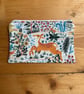 Woodland Animals Print Quilted Fabric Organiser Pouch