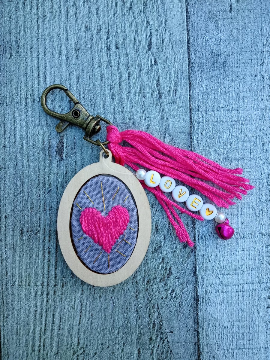Heart Keyring or Bag Charm