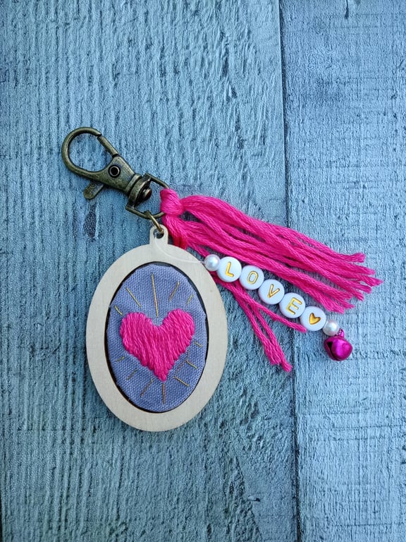 Heart Keyring or Bag Charm