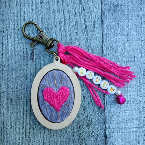 Heart Keyring or Bag Charm