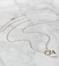 Handmade sterling silver small arrow pendant 9ct gold loop chain necklace - Image 2