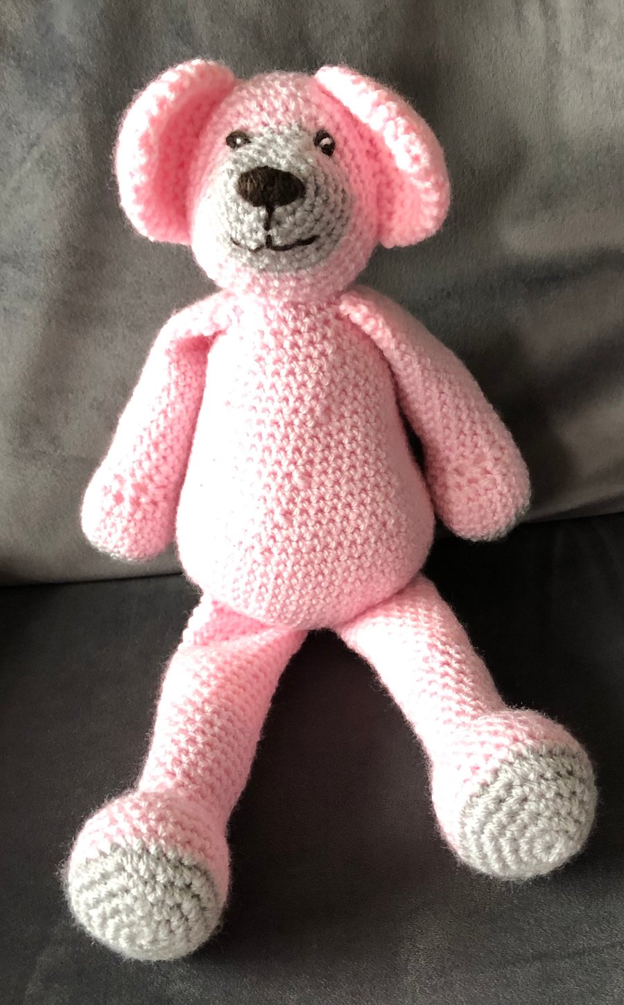 Pink Crocheted Teddy Bear