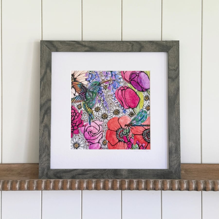 'Exotic' Framed Print 12" x 12"