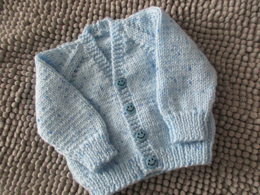 14" Baby Blue V Neck Cardigan