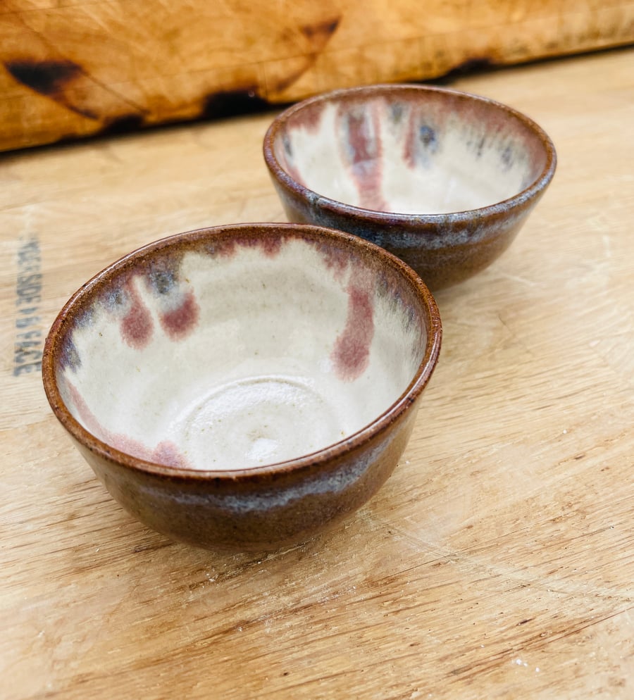 Hand thrown stoneware dipping bowl set