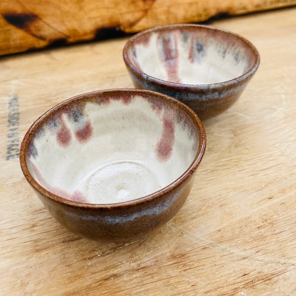 Hand thrown stoneware dipping bowl set