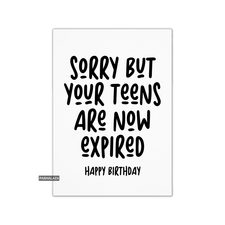 Funny 20th Birthday Card - Novelty Banter Greeting Card - Teens Expired