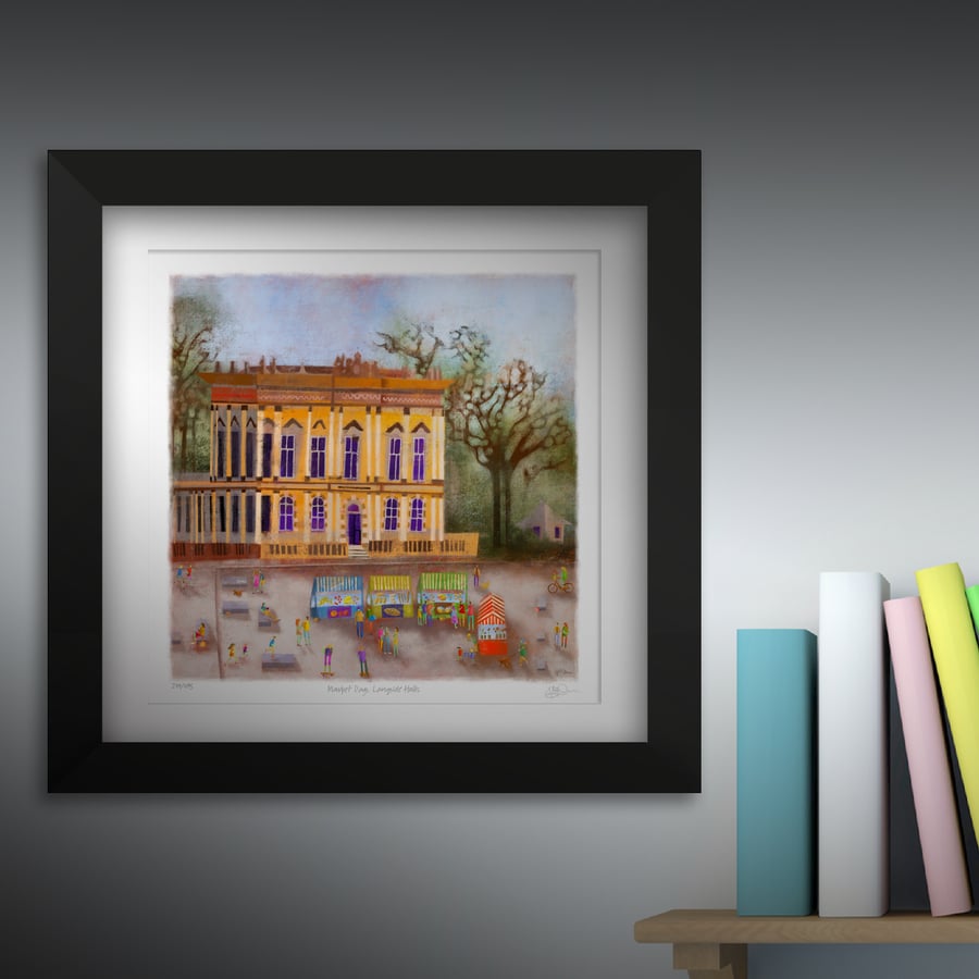 Market Day, Langside Halls. Framed.