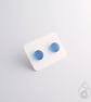 Fused Glass Stud Earrings - Frosted Mid Blue