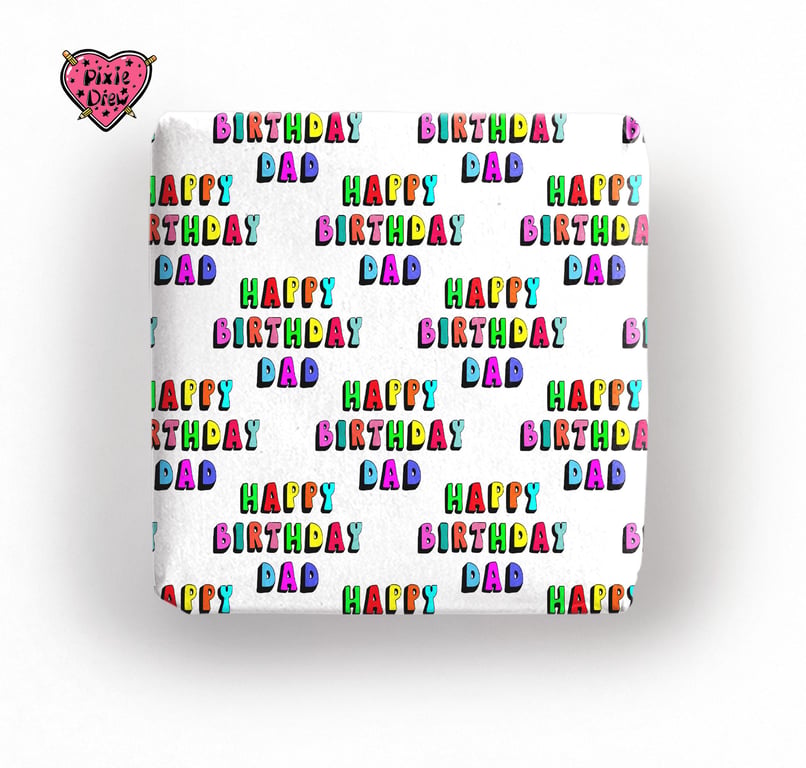 Happy Birthday Dad wrapping paper, Happy Fathers Day gift wrap