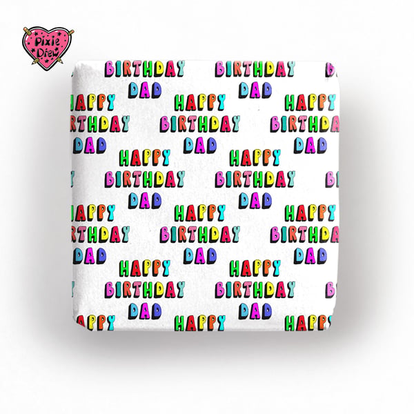 Happy Birthday Dad wrapping paper, Happy Fathers Day gift wrap