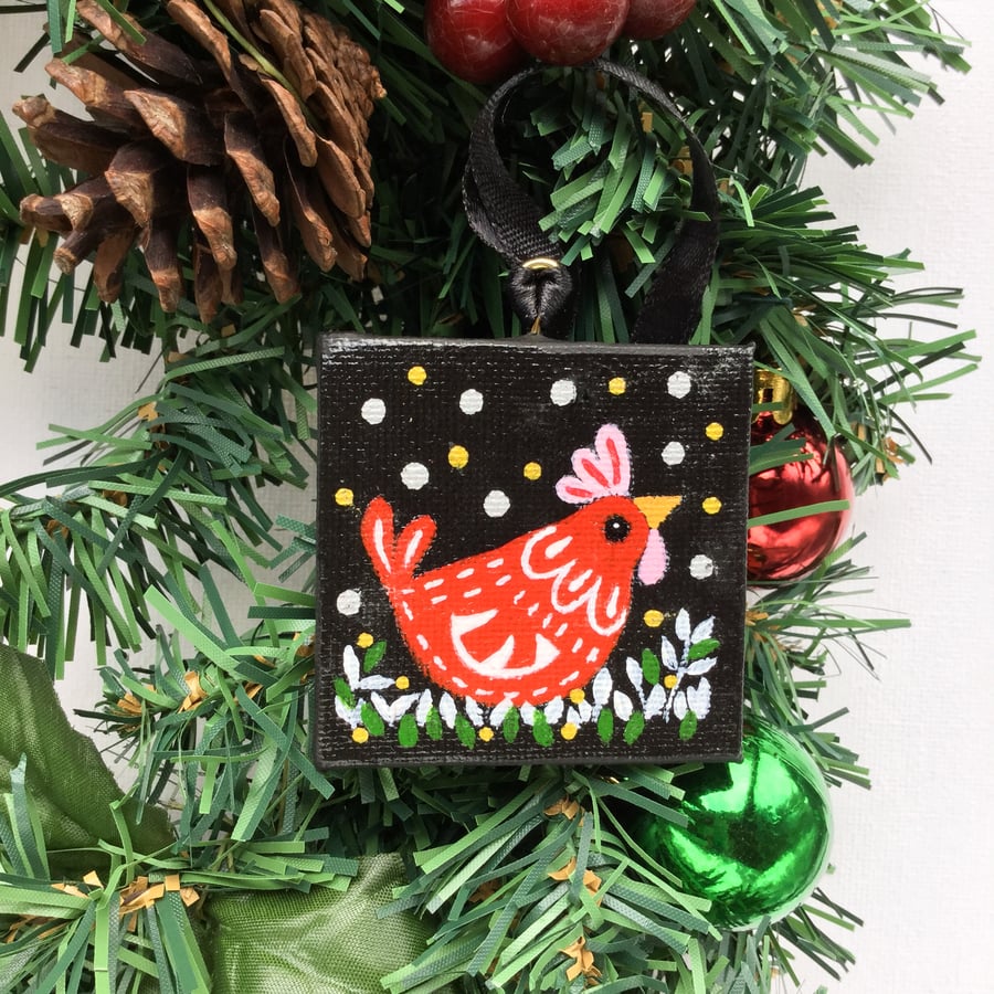 Hanging canvas decoration.