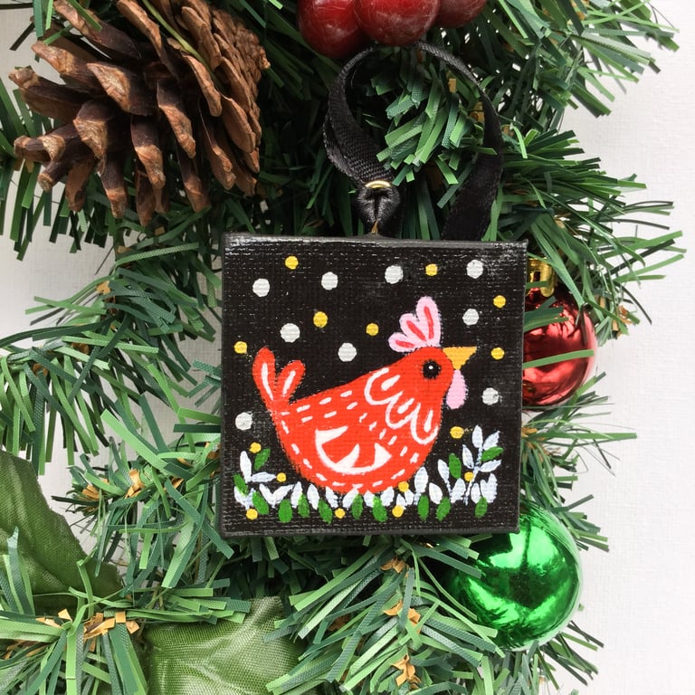 Hanging canvas decoration.