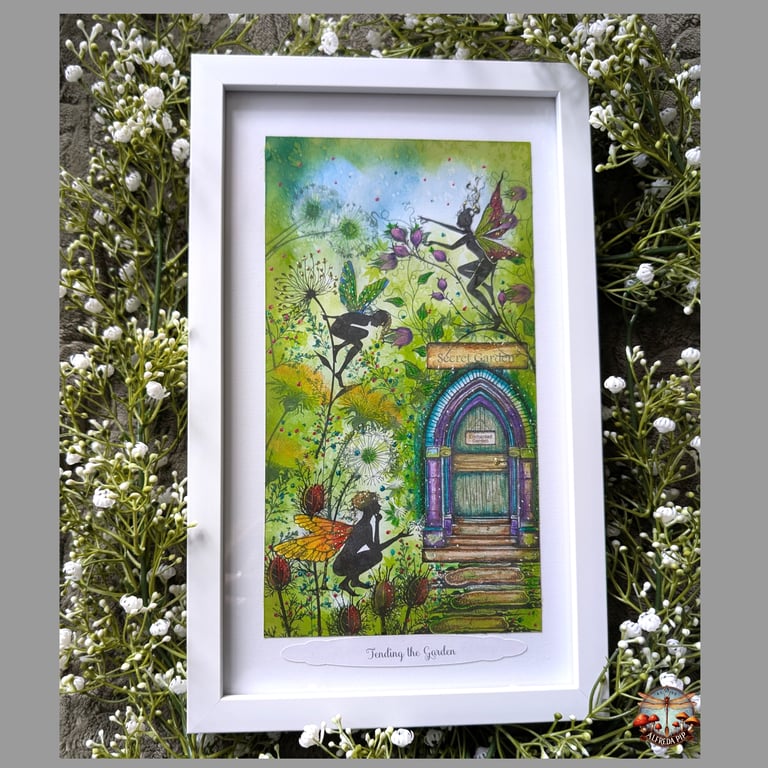 Tending the Garden (Frame)  OOAK Original