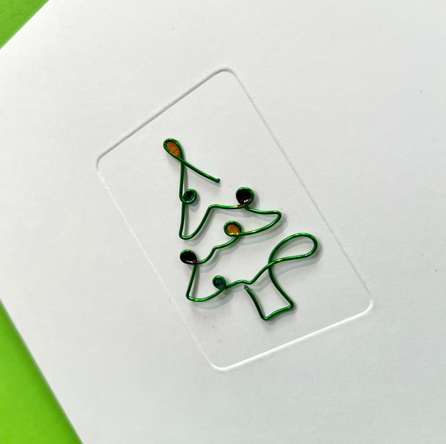Christmas Tree Christmas Card Handmade - Wire Christmas Tree