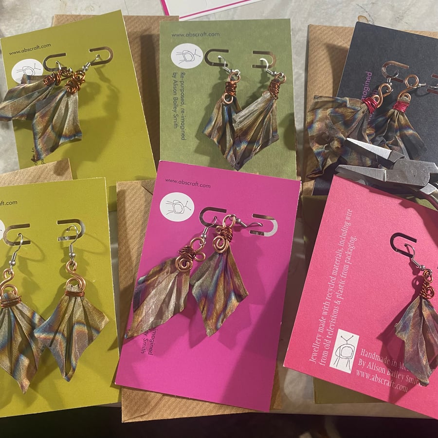 Mini Origami mesh earrings