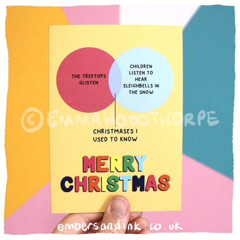 White Christmas Venn Diagram Christmas Card