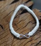 Cream Cotton Bracelet with Silver Infinity, Cotton Anniversary, 2nd Anniversary