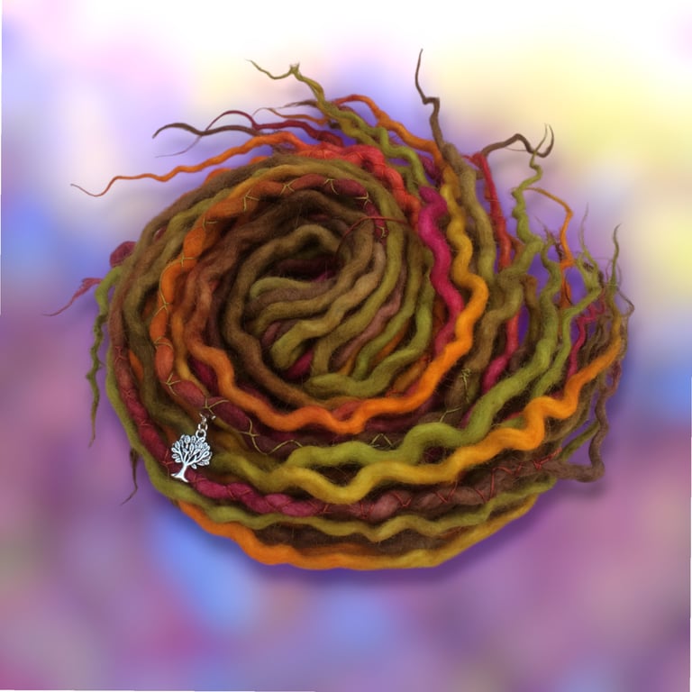 Autumn Fire - Wool Dreadlocks - Choose Your Amount and Length 