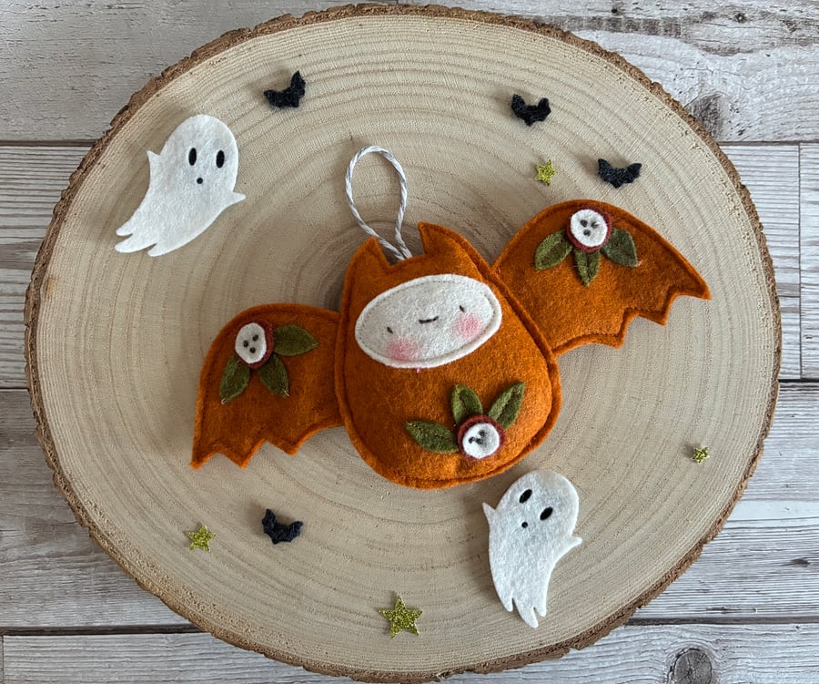 Halloween Bat,  Autumn Decoration, Bat Decoration, Felt Decoration, Bat