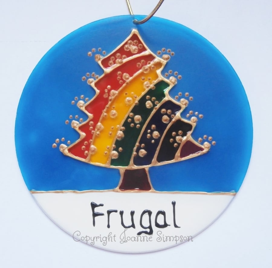 Rainbow Christmas Tree pet memorial sun catcher decoration. Christmas decoration