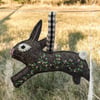 Hand Embroidered Felt Bunny Rabbit Decoration