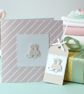 Handmade Pearl shimmer Pink baby card with matching gift tag - Image 4