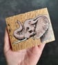 Hand Painted Reclaimed Mini Whisky Barrel Stave - Elephant