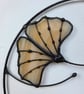 Handmade Stained Glass Amber Autumn Ginkgo Leaf Wall Hanging Gift - Image 2