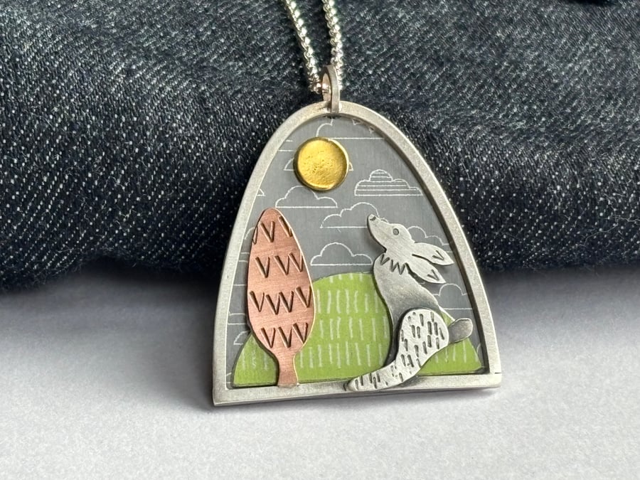 Spring hare necklace