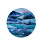 Glass Chopping Board with Pink and Blue Landscape Design, Round or Rectangle  - Image 2