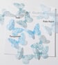 Hand printed silk butterflies in shades of teal. Two sizes - Image 1