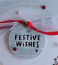 Festive Wishes Christmas Card - Wreath With Poinsettias - Red and Eau de Nil - Image 8