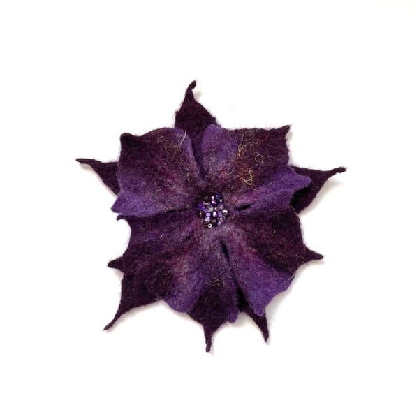 Felt Flowers Brooch Handcrafted Jewelry Contemporary Handmade Item Floral Scarf 