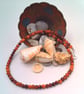 Men's Orange and Brown Glass Bead Necklace, Men's Necklace, Gift for Him - Image 1