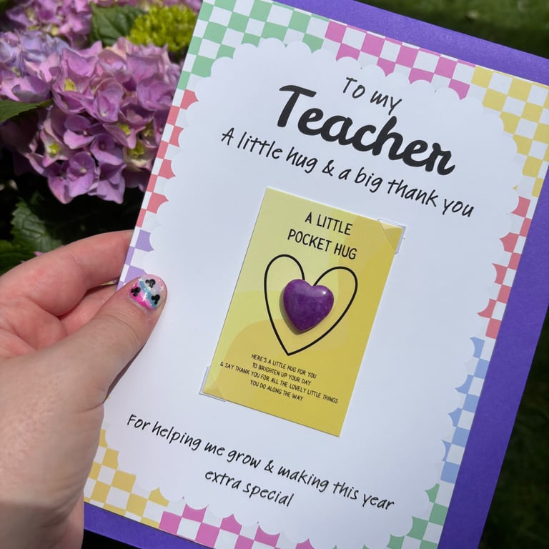Thank You Teacher Pocket Hug Card