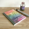 Rainbow Address Book, Postage Stamp Print - A6 Birthday Book, Month Planner