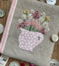 Hand embroidered needle case using Emma Bridgewater 'Pink Hearts' fabric - Image 2
