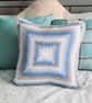 Blue tones crochet cushion - Image 1