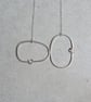 Sterling Silver Shaped Wire And Silver Rock Necklace  - Image 2