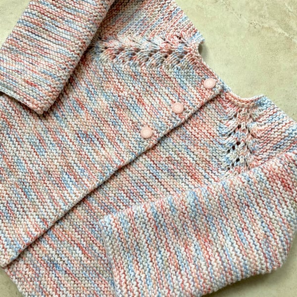 Girl's cardigan hand knitted to fit age 1 - 2 years