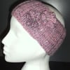 2- Flowered Alpaca & Wool Headband in Rose Pinks & Grey