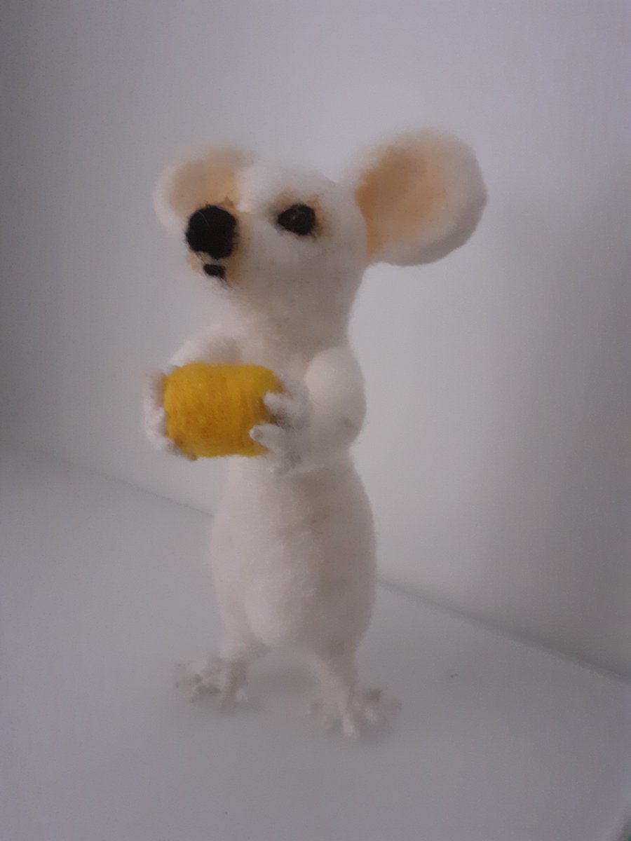 More cheese please, mouse, needle felted wool sculpture ooak,collectable 