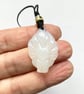 Cute natural agate 9-tails fox mobile phone charm