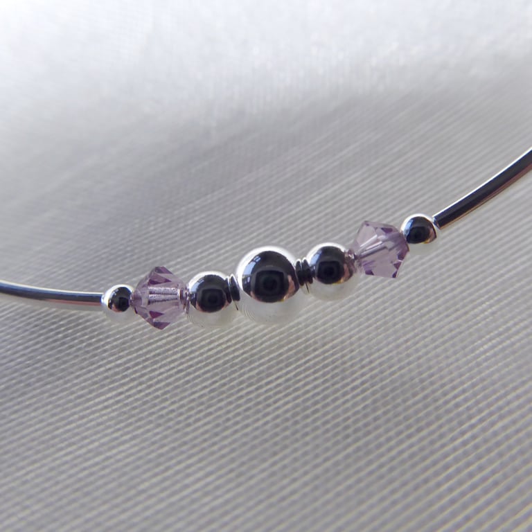 Sterling Silver and Swarovski Crystal Anklet with Lobster Clasp