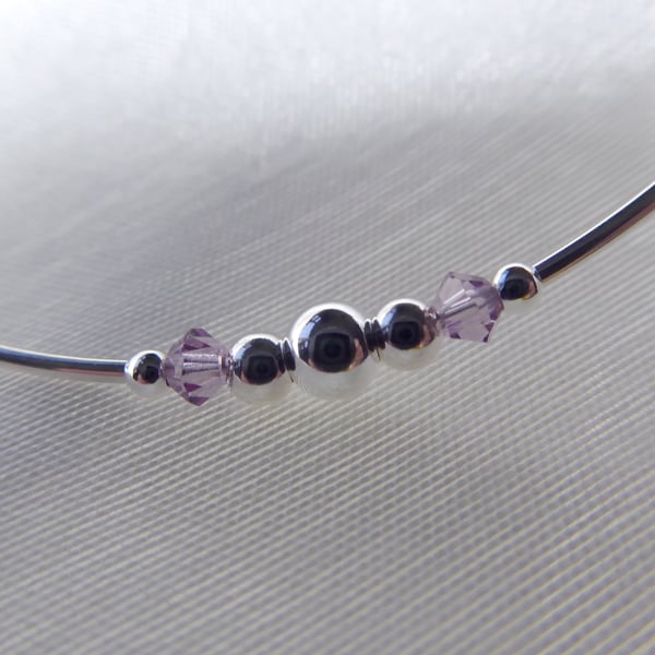 Sterling Silver and Swarovski Crystal Anklet with Lobster Clasp