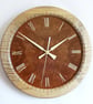 Designer made Wooden Wall Clock with a Burr Madrone Dial & Inlaid Sycamore Bezel - Image 2