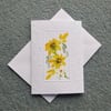 hand painted embossed blank daisy greetings card ( ref F376.S1 )