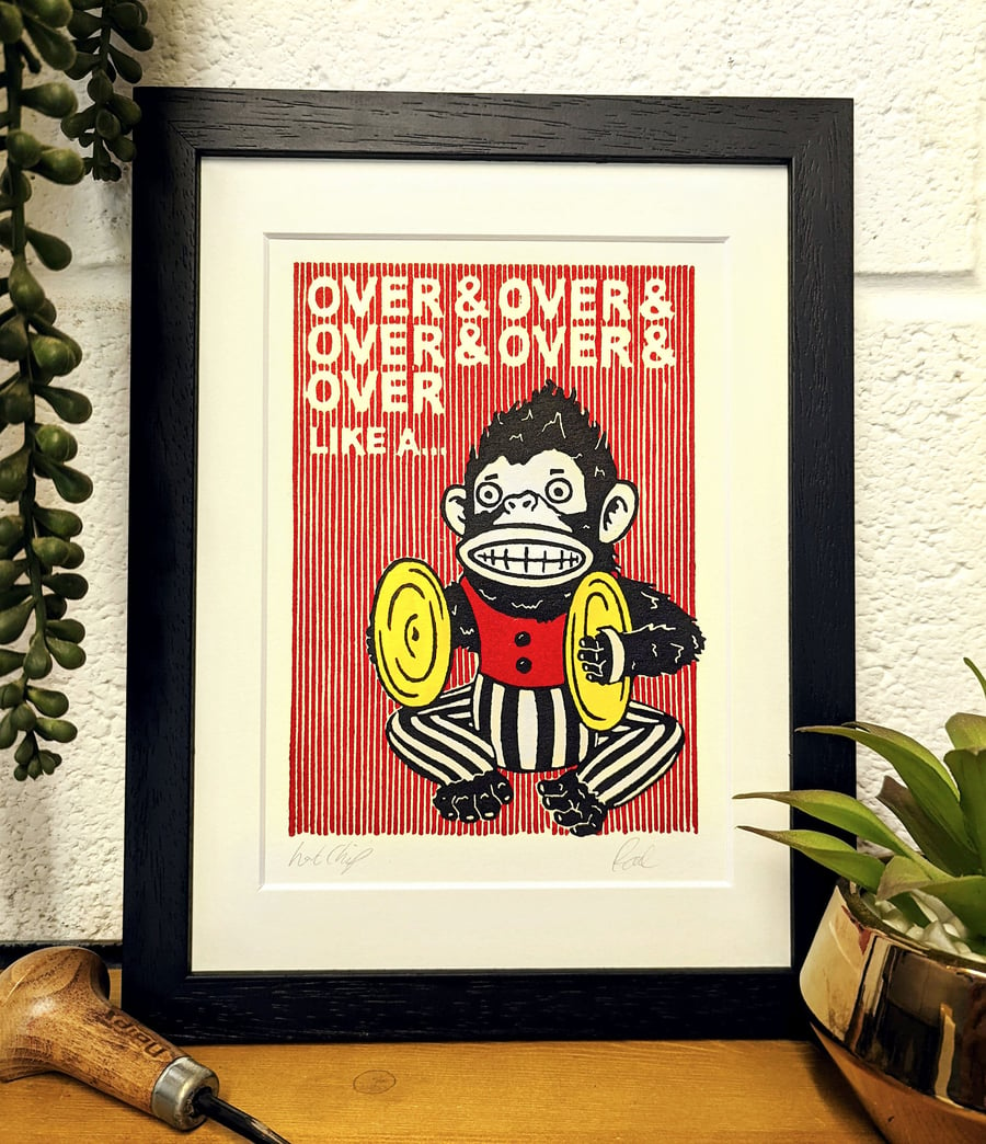 Hot Chip, Over and Over- Original Lino Print